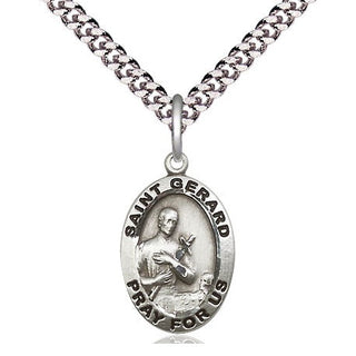 Pewter Saint Gerard Majella Medal Religious Jewelry Engraved Catholic Saint Jewelry