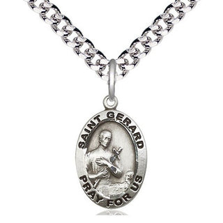 Pewter Saint Gerard Majella Medal Religious Jewelry Engraved Catholic Saint Jewelry