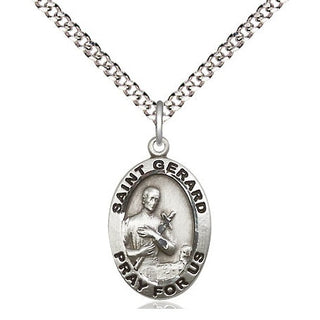 Pewter Saint Gerard Majella Medal Religious Jewelry Engraved Catholic Saint Jewelry