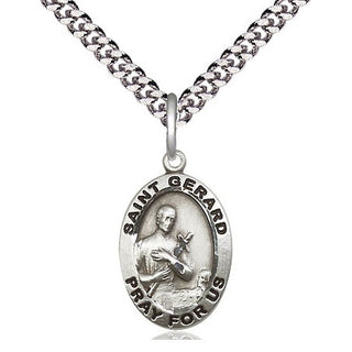 Pewter Saint Gerard Majella Medal Religious Jewelry Engraved Catholic Saint Jewelry