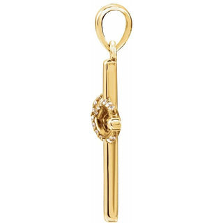 14K Yellow .06 CTW Natural Diamond Infinity-Inspired Cross Pendant