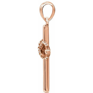 14K Rose .06 CTW Natural Diamond Infinity-Inspired Cross Pendant