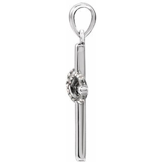 Sterling Silver .06 CTW Natural Diamond Infinity-Inspired Cross Pendant