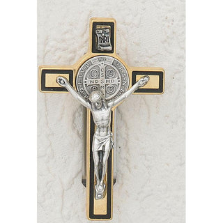 3-pack - Auto Visor Clip-Saint Benedict Gold/Black Cross- 3 inch with clip