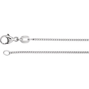 16-inch Diamond Cut Box Chain with Lobster Clasp - Platinum