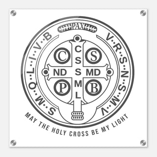 St. Benedict Medal Cross Acrylic Wall Plaque - view 2