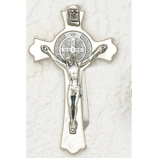 3-Pack - St Benedict Silver Clovered Visor Clip