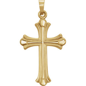 14K Gold 33.8x17.7 MM Cross Pendant