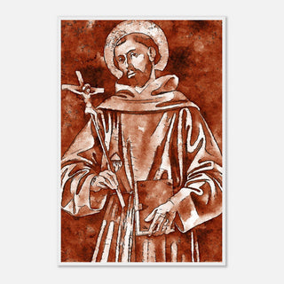 Sepia Franciscan Saint with Crucifix Framed Print - view 18