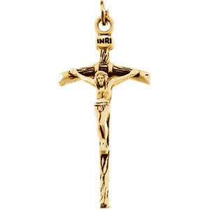 14K Gold 23x14 MM Crucifix Pendant
