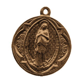 Vintage Bronze St. Aloysius Gonzaga Gothic Medal — reverse