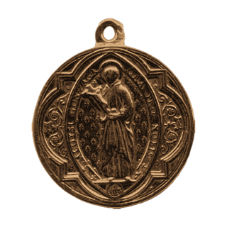 Vintage Bronze St. Aloysius Gonzaga Gothic Medal