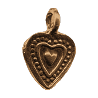 Vintage Bronze Small Double Heart Charm