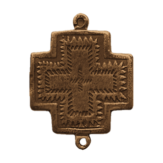 Vintage Bronze Cross-Within-a-Cross Rosary Link