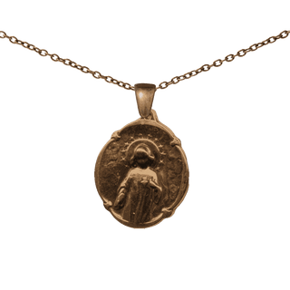 Vintage Bronze La Virgen Niña Presentation Medal