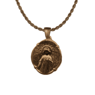 Vintage Bronze La Virgen Niña Presentation Medal