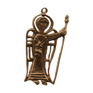 Vintage Bronze St. Gabriel the Archangel Figural Medal