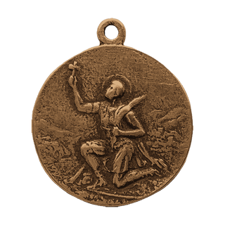 Vintage Bronze St. Expeditus Medal with Raised Cross