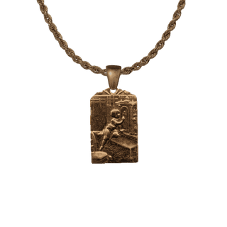 Vintage Bronze Child at the Niche Medal