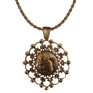 Vintage Bronze St. Anthony and the Child Medallion