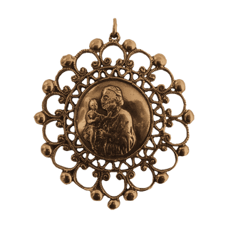Vintage Bronze St. Anthony and the Child Medallion