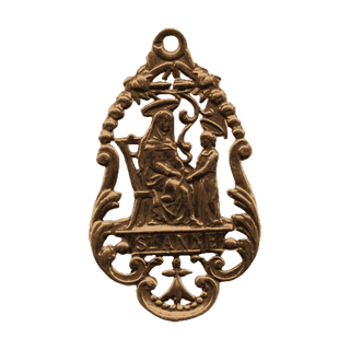 Vintage Bronze St. Anne Teaching the Virgin