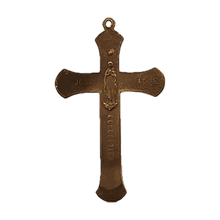 Vintage Bronze Immaculate Conception Crucifix — reverse