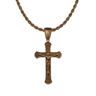 Vintage Bronze Immaculate Conception Crucifix