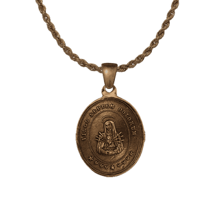 Vintage Bronze Seven Sorrows Medal with the Holy Face