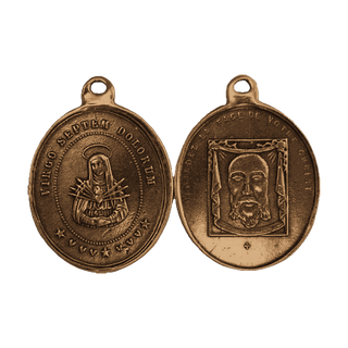 Vintage Bronze Seven Sorrows Medal with the Holy Face