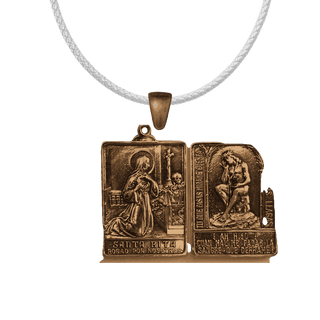 Vintage Bronze Santa Rita Medal with Ecce Homo Reverse