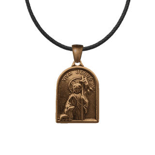 Vintage Bronze Viva Jesus Medal with Lamb and Banner