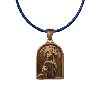 Vintage Bronze Viva Jesus Medal with Lamb and Banner