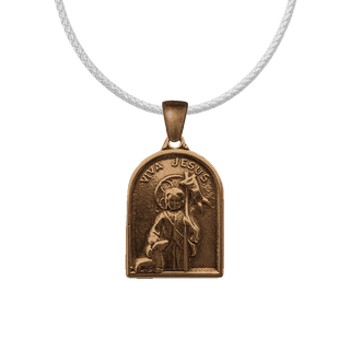 Vintage Bronze Viva Jesus Medal with Lamb and Banner