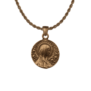 Vintage Bronze Rosa Mystica Medal with Basilica