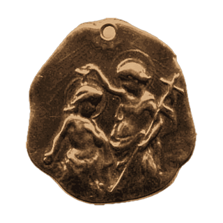 Vintage Bronze Baptism of the Lord Medal