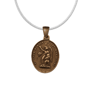 Vintage Bronze Guardian Angel Medal, French Legend