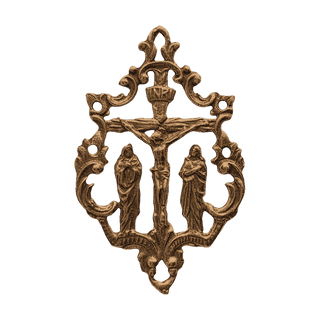 Vintage Bronze Openwork Calvary Crucifix Pendant