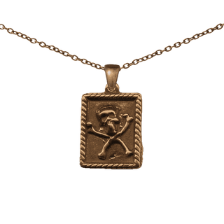 Vintage Bronze Memento Mori Skull and Crossbones Medal