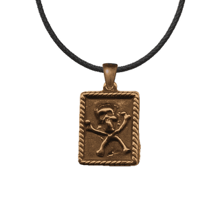 Vintage Bronze Memento Mori Skull and Crossbones Medal