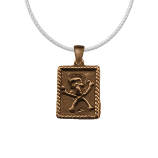 Vintage Bronze Memento Mori Skull and Crossbones Medal