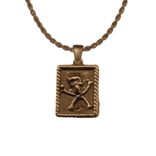 Vintage Bronze Memento Mori Skull and Crossbones Medal
