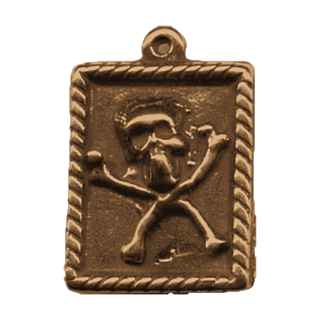 Vintage Bronze Memento Mori Skull and Crossbones Medal
