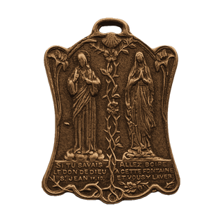 Vintage Bronze Lourdes Indulgenced Prayer Medal