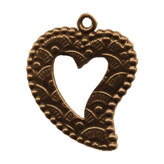 Vintage Bronze Openwork Heart Charm