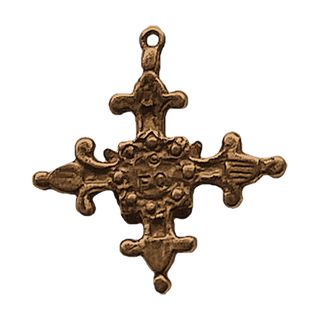 Vintage Bronze Praying Angel Cross — reverse