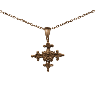 Vintage Bronze Praying Angel Cross