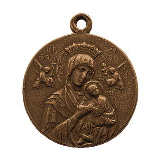 Vintage Bronze Our Lady of Perpetual Help Medal