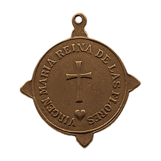 Vintage Bronze Mary, Queen of the Flowers Medal — reverse