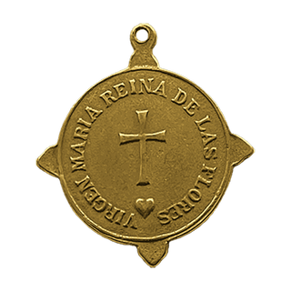 Vintage Yellow Bronze Mary, Queen of the Flowers Medal — reverse